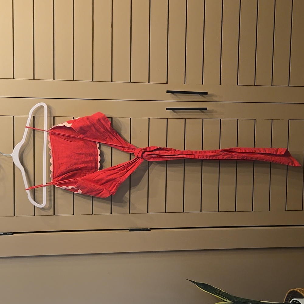 Farm Rio women Wrap Crop Top in Red size Small - Picture 11 of 11